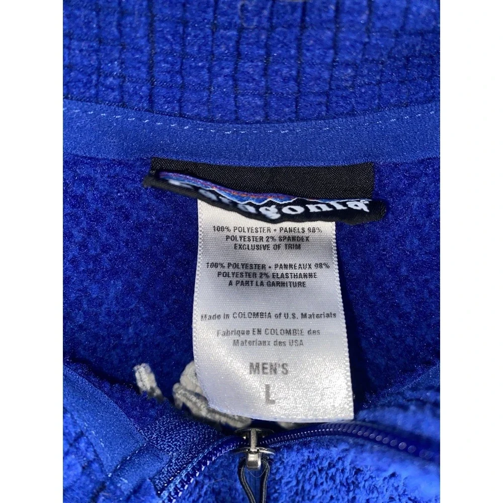 Patagonia R2‎ Fleece Vest Mens Large Blue Full Zip Regulator 25152 LOGO